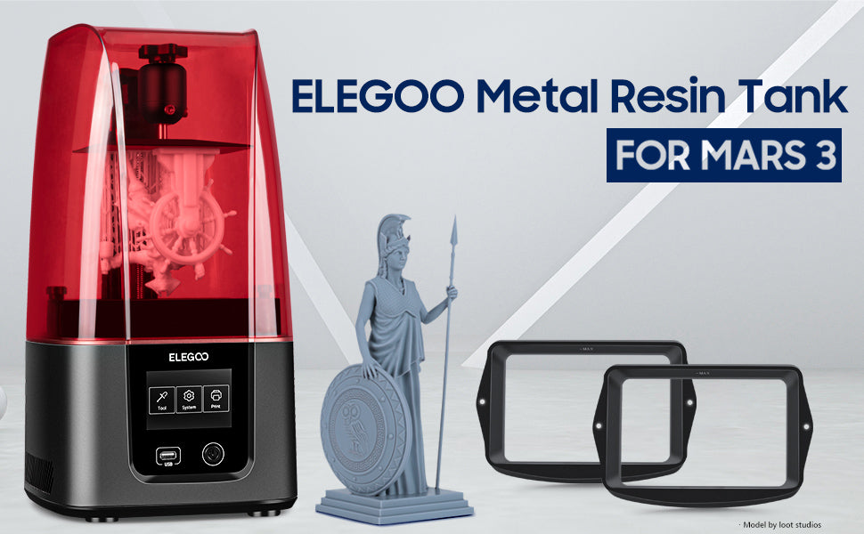 ELEGOO 2PCS Resin Tank with Lid, Metal Resin Vat for Mars 3 and Mars 3 Pro  Resin 3D Printer with PFA Release Liner Pre-Installed