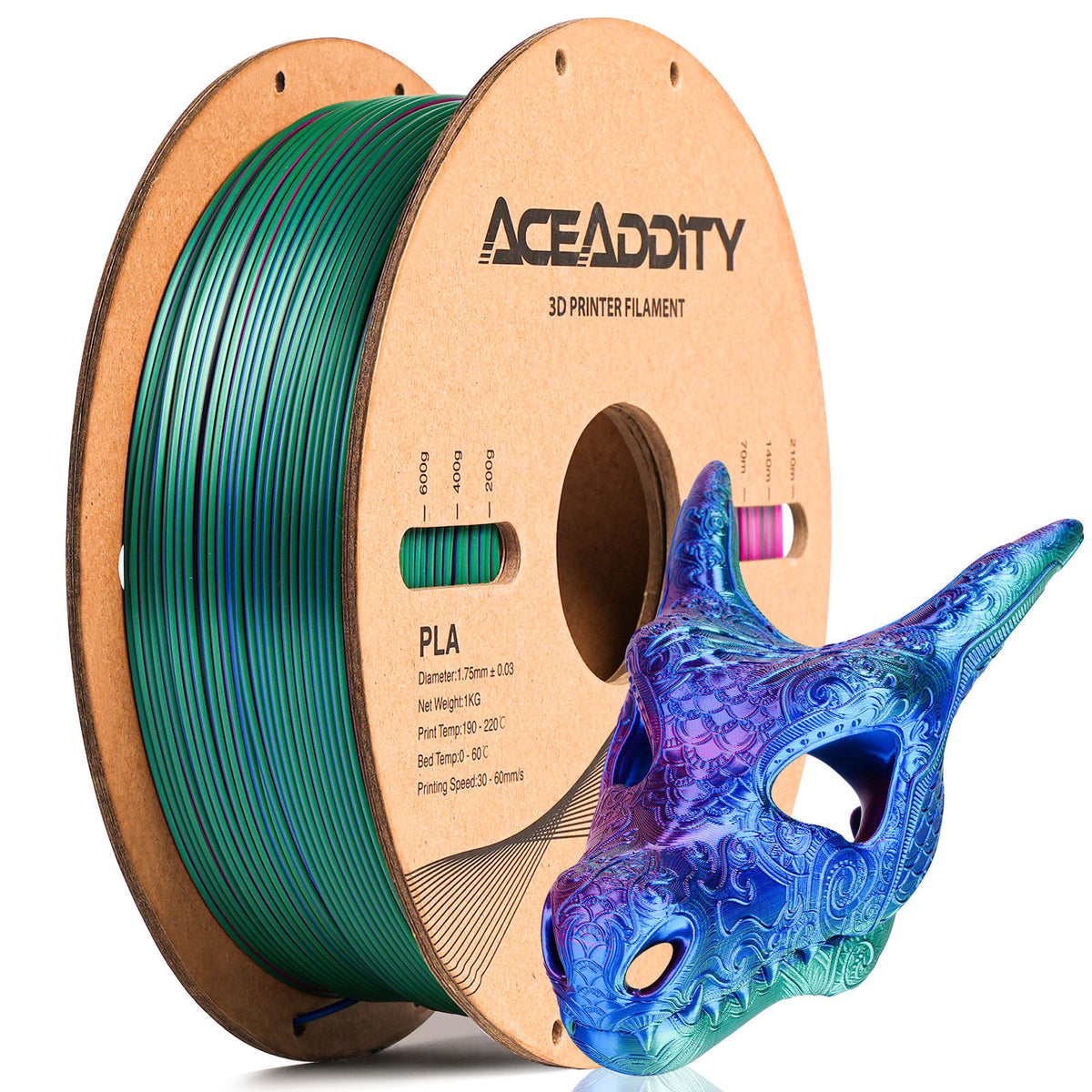 Aceaddity Silk Magic PLA 3D Printer Filament Three Color