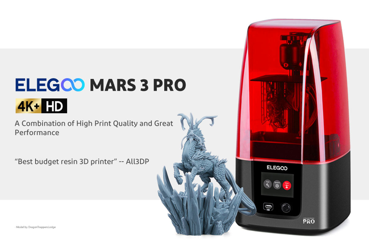 ELEGOO Mars 3 Pro 4k 6.66'' Mono Lcd Msla Resin 3d Printer