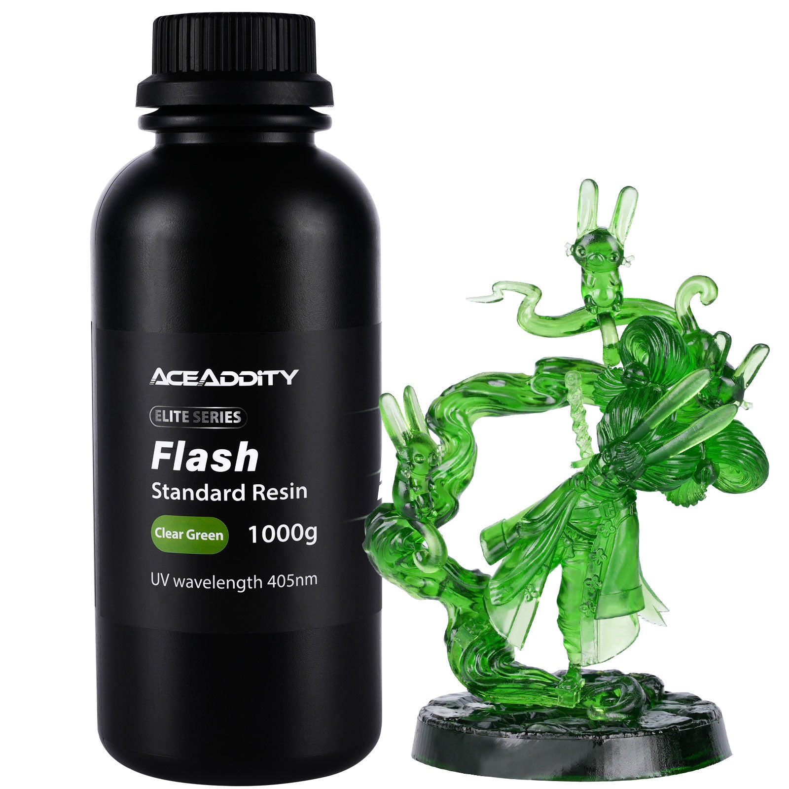 Aceaddity Flash 3D Printer Resin - High-Speed Standard Photopolymer Resin with Great Fluidity, Fast Printing for LCD/DLP 3D Printers, High Precision & Low Shrinkage